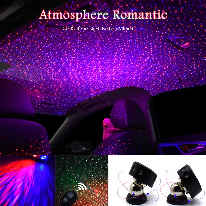 

Ambient Light Starry Sky light Car LED Roof Star Atmophere Star Decorative Interior Remote Control Projector