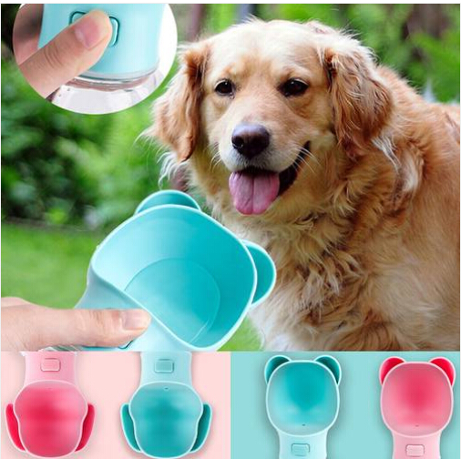 

Wholesales Free shipping Hot sales 2019 Portable Pet Water Bottle Dispenser for Dog Cat Travel Feeder Tray Bowl