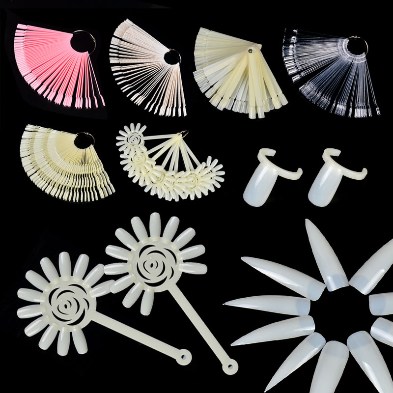 

FWC Nail False Display Nail Art Fan Wheel Polish Practice board Tip Sticks Art Polish, 069-12