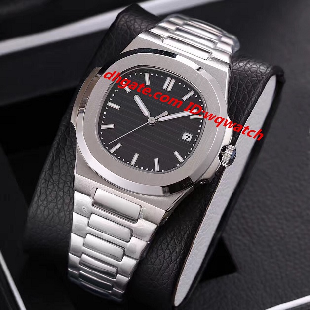 

2019 top luxury men's sports watch 2813 automatic mechanical sapphire silver stainless steel butterfly buckle 40mm 5 style advanced calendar, White