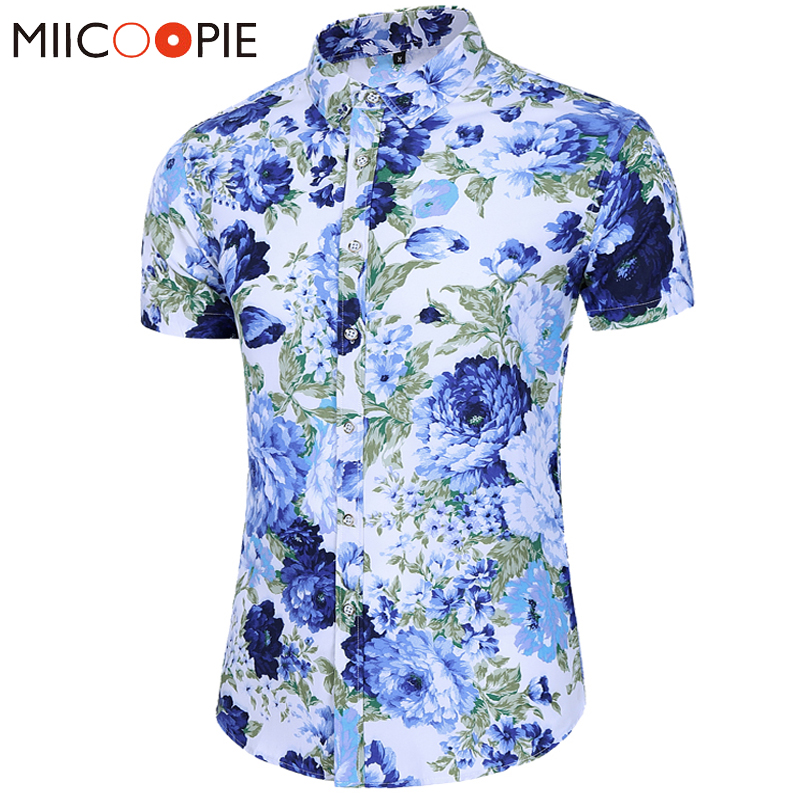 

Floral Print Shirt Gentle Men Vintage Floral Printed Vacation Hawaiian Shirts High Quality Summer Mens Blouse Top Plus Size 7XL, C7052