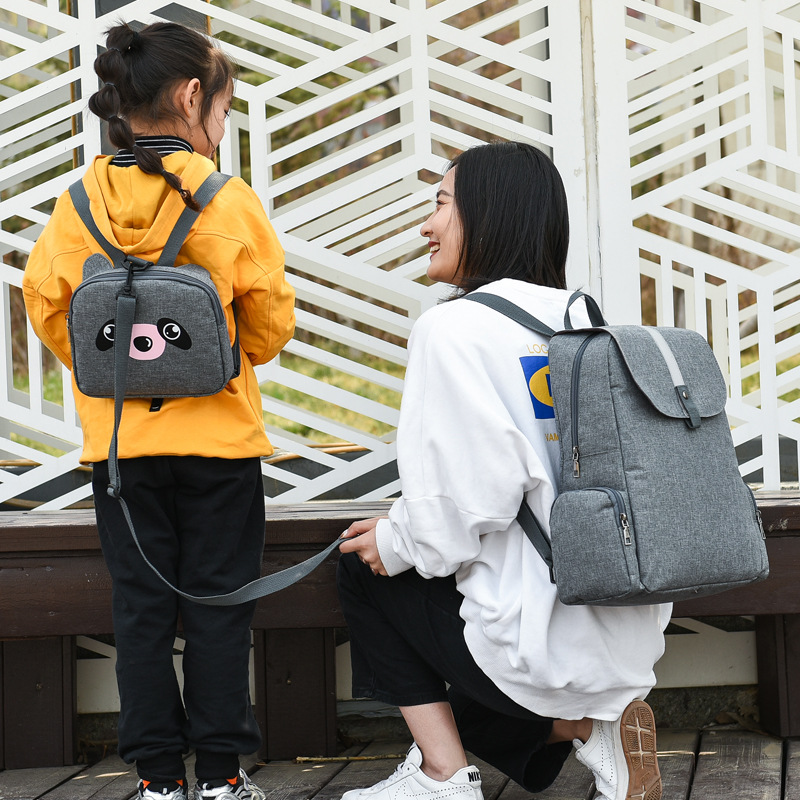 

New Fashion Shoulders Mummy Bag Anti-Lost Multi-Piece Women's Bags FemaleMultifunction Waterproof Backpack Wholesale, Black