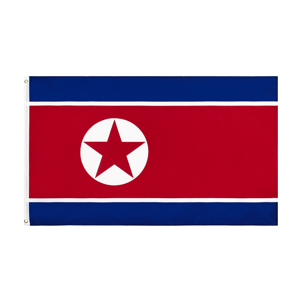 

Free Shipping In Stock 3x5ft 90x150cm Hanging National PRK KP NK North Korea Flag Banner for Celebration Decoration