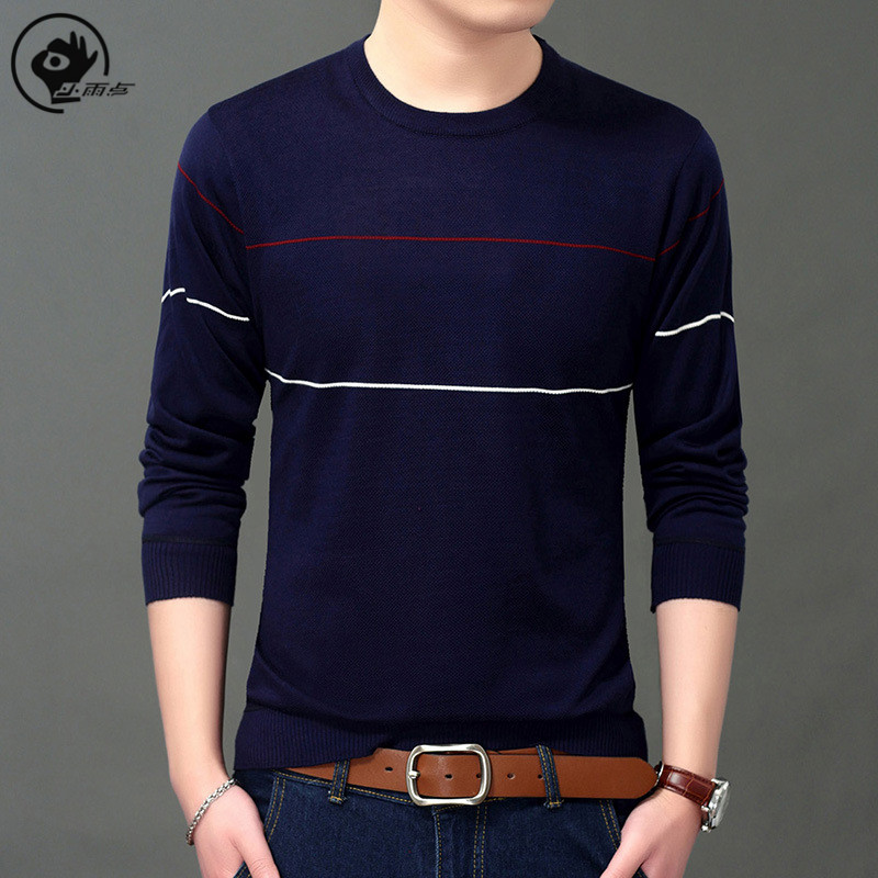 

Little Raindrop Men Brand Sweater 2020 Sweater Business Leisure Pullover O-Neck Mens Fit Slim Knitted For Man, Black