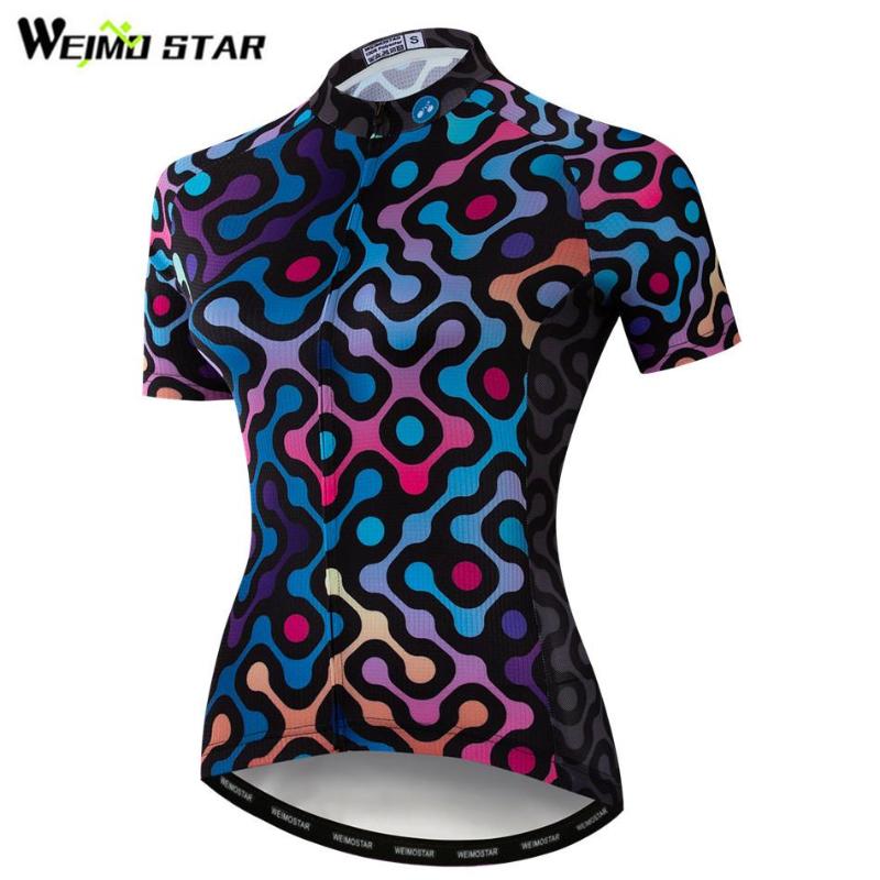 

Weimostar Quality Cycling Jersey Pro Team Women Short Sleeve mtb Bike Jersey Shirt Summer Ladies Bicycle Clothing Ropa Ciclismo, Color 1