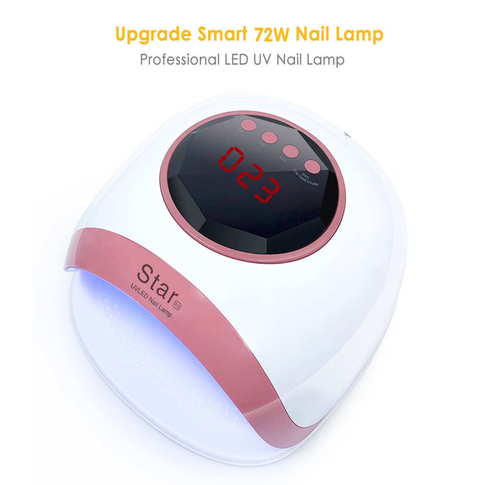 

Star4 Star4s 72W UV LED Nail Lamp Infrared Auto Sensing with LCD Display Curing All Gel Manicure Tools, Blue