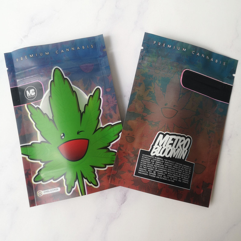 

METRO BLOOMIN Mylar Childproof Bags 420 Packaging Connected Cookies Bag Stand Up Pouch Dry Herb Flowers