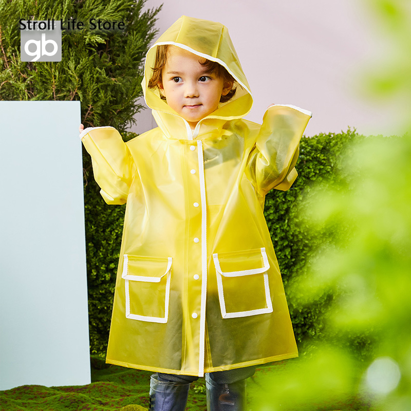 

Kids Clear Raincoat Yellow Long Children Rain Coat Transparent Waterproof Poncho Rain Jacket Kids Capa De Chuva Birthday Gift