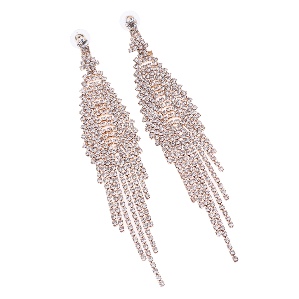 

Waterfall Tassel Crystal Earrings , Casual Design Fabulous Long Chain Earrings for Women