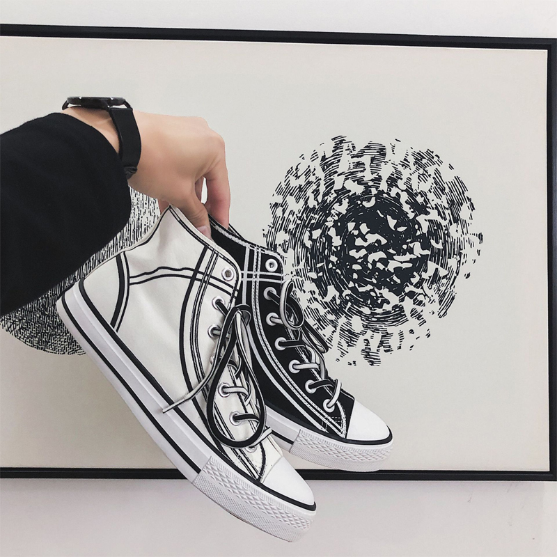 

2020 New Men Women Casual Shoes all black white Top sale boy High-top non-slip fashion Outdoor sports shoes size 39-44