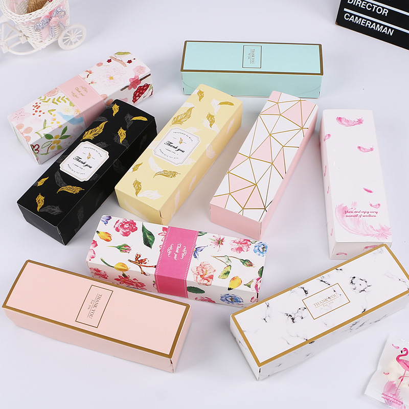 

10pcs/lot Gift Paperboard Chocolate Holder Festival Party Wedding DIY Cake Cookies Packaging Box Macaroon Packaging Boxes