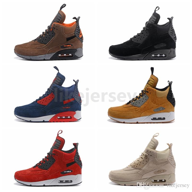 

New 90 90s Mid Mens Running Shoes Men Snow Winter Sneakerboot Black Green Designer Boots Size 40-46, #2