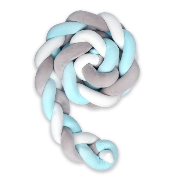 

2M Baby Bed Bumper Knot Long Handmade Knotted Braid Weaving Plush Baby Crib Protector Infant Knot Pillow, Red