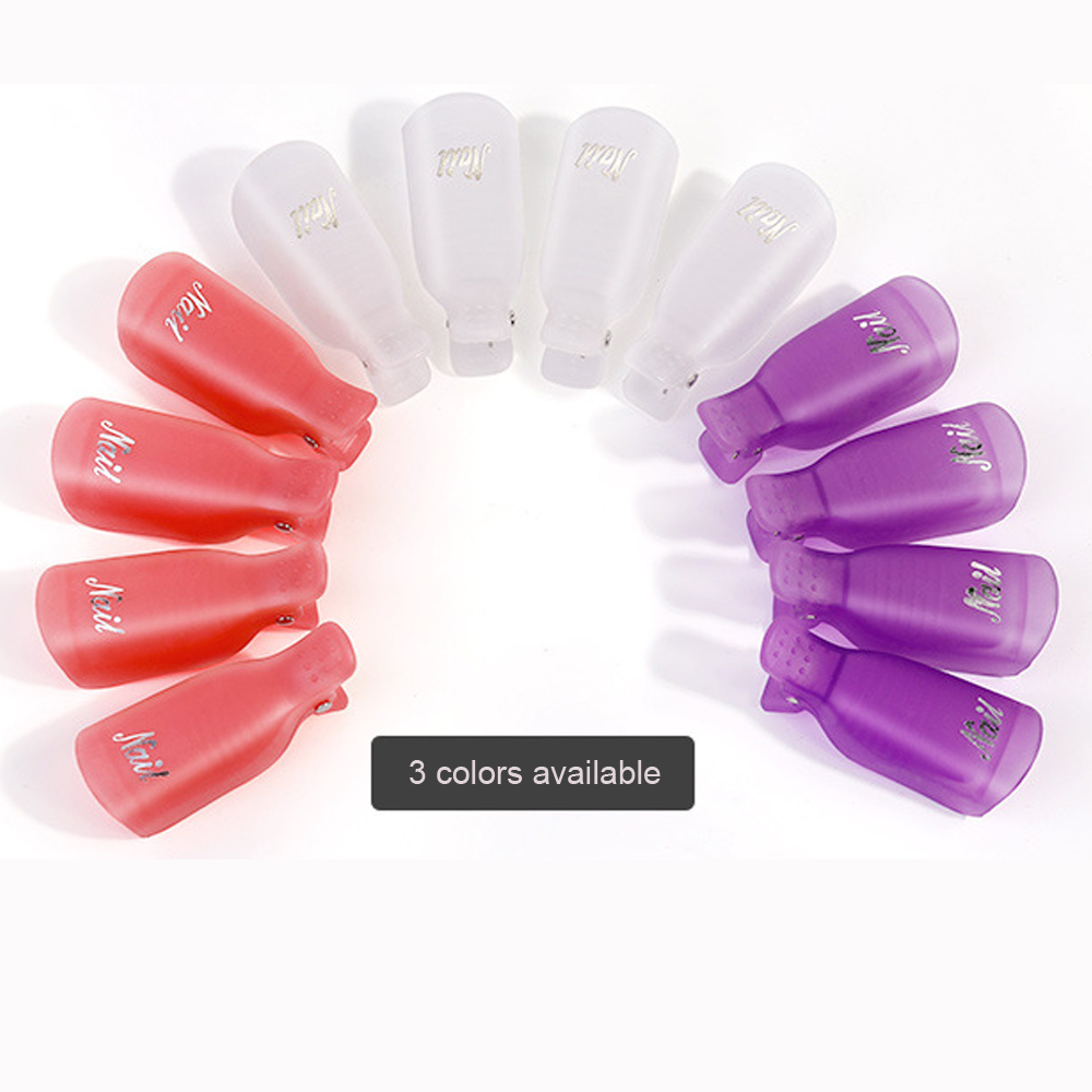 

10pcs Plastic Soak off Cap Nail Gel Remover Clipper Three Colors for Choices Suitable for Nail and Foot