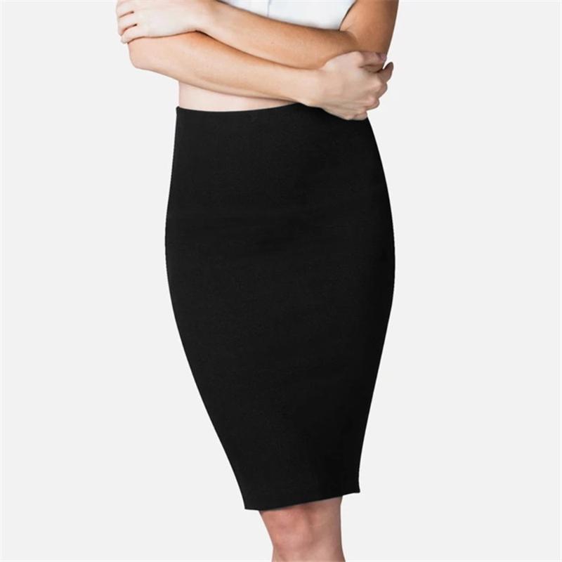 

Women Skirt Ladies Bodycon Seamless High Waist Stretch Bottom Mid-length Skirt Fashion Sexy Women jupe femme 508#3, Bk
