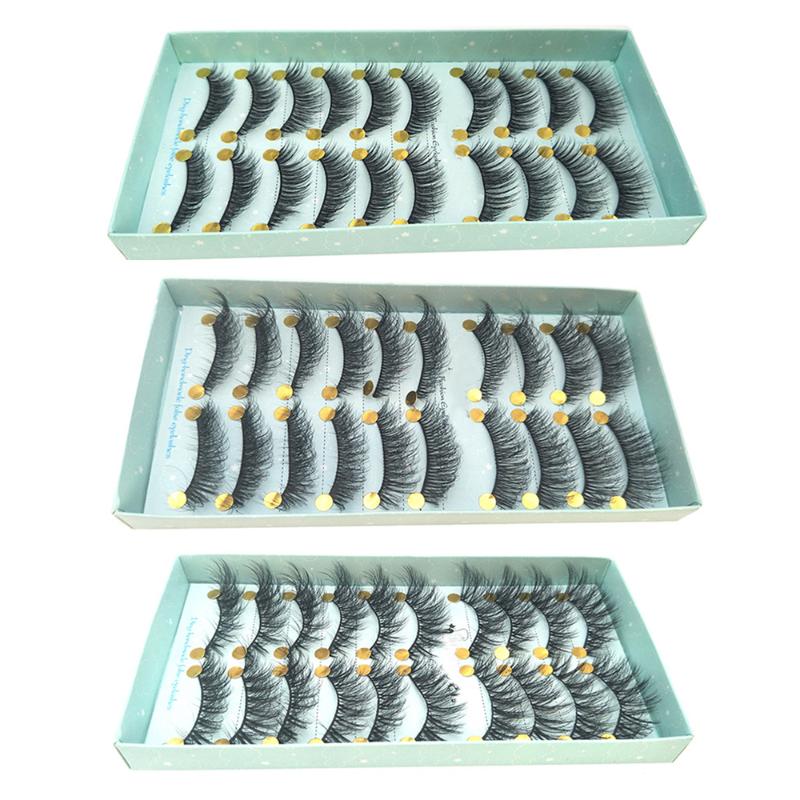 

10 pairs Pro Handmade Cotton Stalk False Eyelashes Cross Messy Dense Lashes Stage Makeup False Eyelashes Dropship