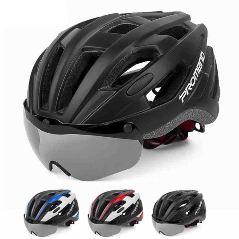 

Caps Cycling Helmet Bicycle Goggles with Magnetic Glasses Light Weight Integrally-molded Mountain Bike Helmet Electric Bike Men, Black