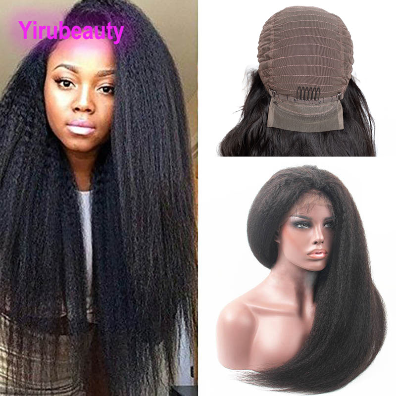 

Indian Raw Virgin Human Hair Unprocessed 9A 13X4 Lace Front Wigs Kinky Straight Yirubeauty Lacec Front Wig Natural Color 8-30inch