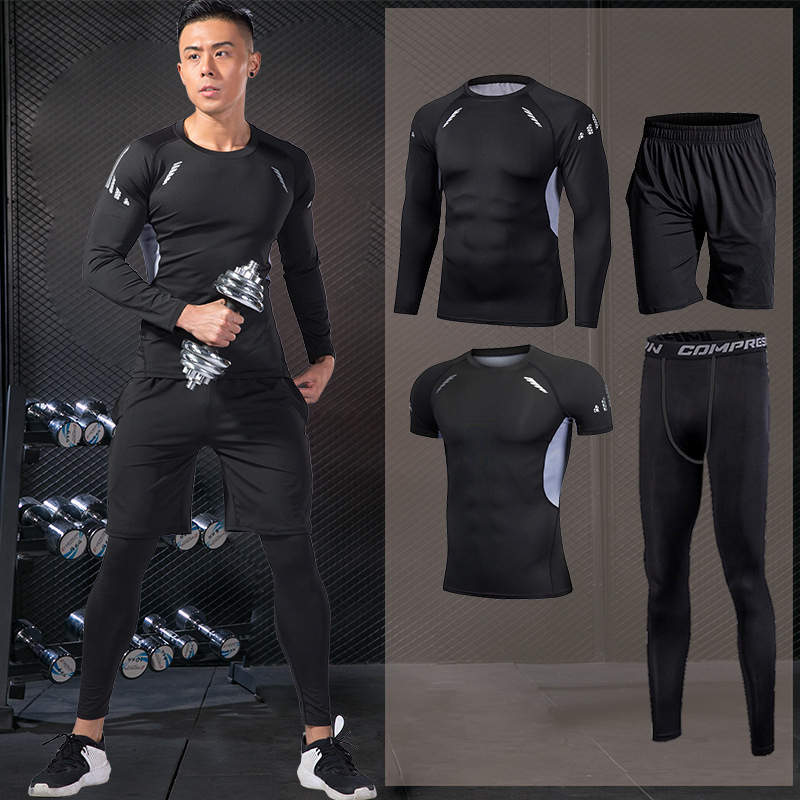 

2020 Men' Compression Sportswear Gym Running Sports Suit Basketball Tight Clothes Fitness Training Set Jogging Tracksuits Rash guard, E-6875038054038