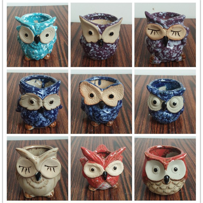 

Lovely Succulent Plant Pot Ceramic Owl Shapes Cactus Flowerpot Handmade Flower Planter For Garden Home Desktop Decorations Gifts 3 8fm E1
