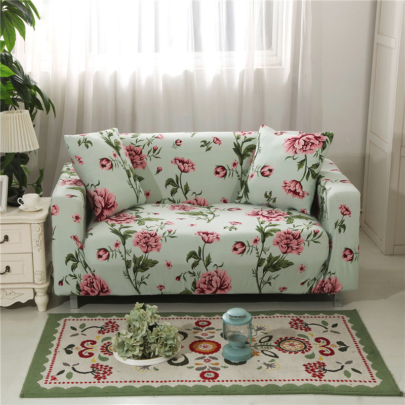 

Floral Sofa Cover Elastic Stretchable Cotton Sofa Slipcover Furniture Cover Protector 1/2/3/4 Seater Covers for Living Room