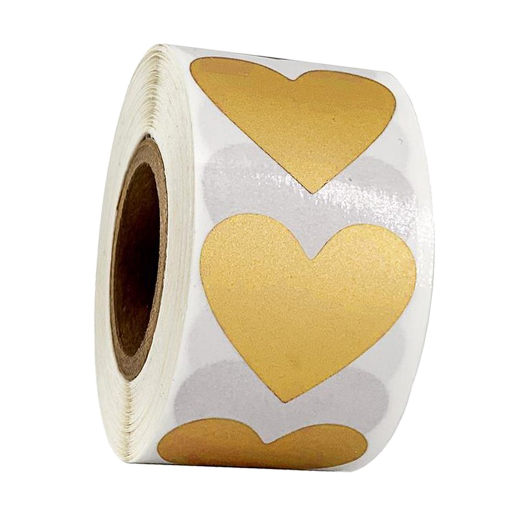 

heart shaped sticker labels, 1" diameter, 300 / roll