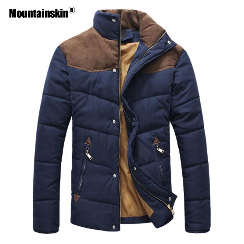 

Mountainskin Autumn Winter Coats Men Parka Cotton Warm Thick Jackets Padded Coat Male Outerwear Jacket Mens Clothing SA787, Black