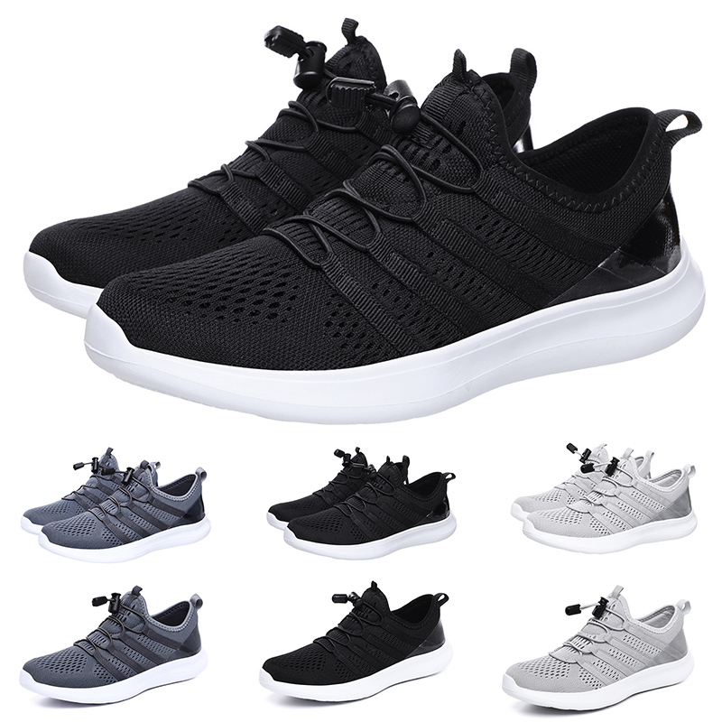 

Wholesale Fashion Mesh Running shoes for men women Black Grey sports trainers runners sneakers Homemade brand Made in China size 39-44