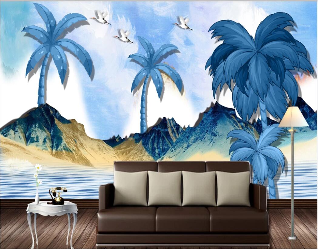 

3d room wallpaper custom photo mural Modern simple abstract decorative painting southeast Asia background wall wallpaper for walls 3 d, Non-woven fabric
