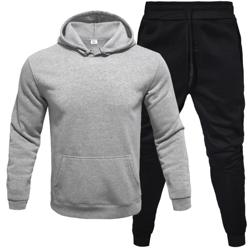 

Sets Tracksuit Men Hooded Sweatshirt Outfit Sportswear Male Suit Pullover Spring Autumn Winter Casual Hoodies Pants, Beige
