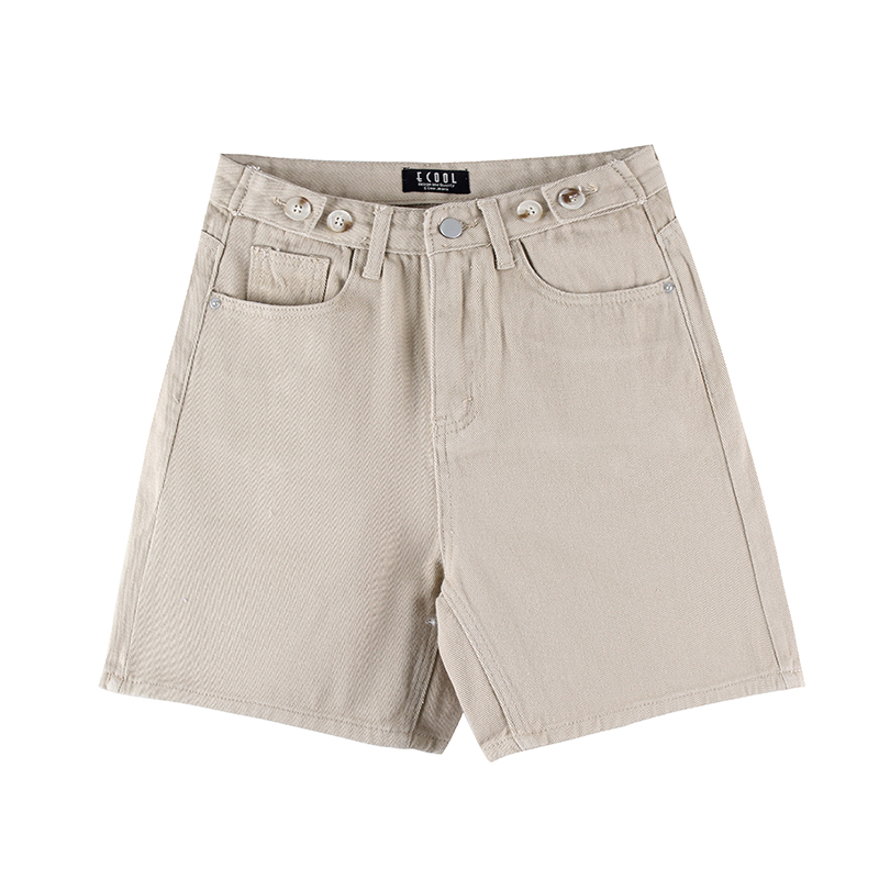 

Women Short Cotton Jeans Summer Fashion White Khaki Orange Three Colors High Waist Straight Hot Jeans for Girl