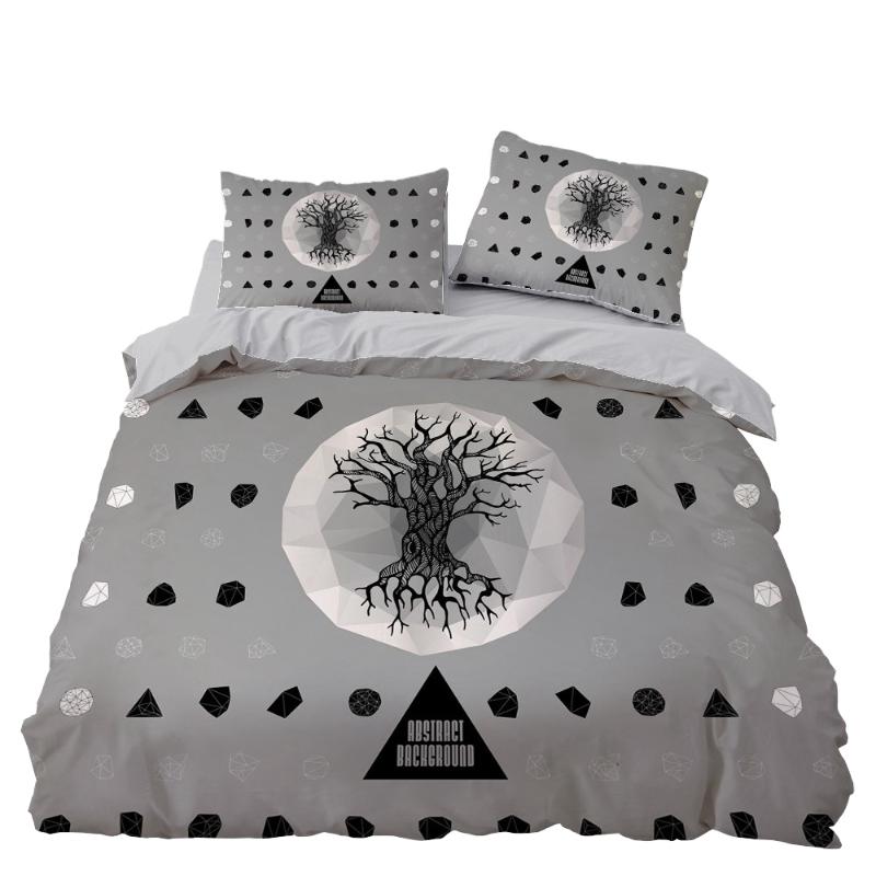 

Abstract Tree Bedroom Decor Bedding Set Grey Background Microfiber 1PC Duvet Cover with Pillowcases No Comforter Drop Ship, Black