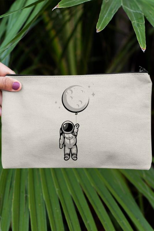 

Angemiel Clutch Month Air Bubble Astronot Portfolio Hand Makeup Bag