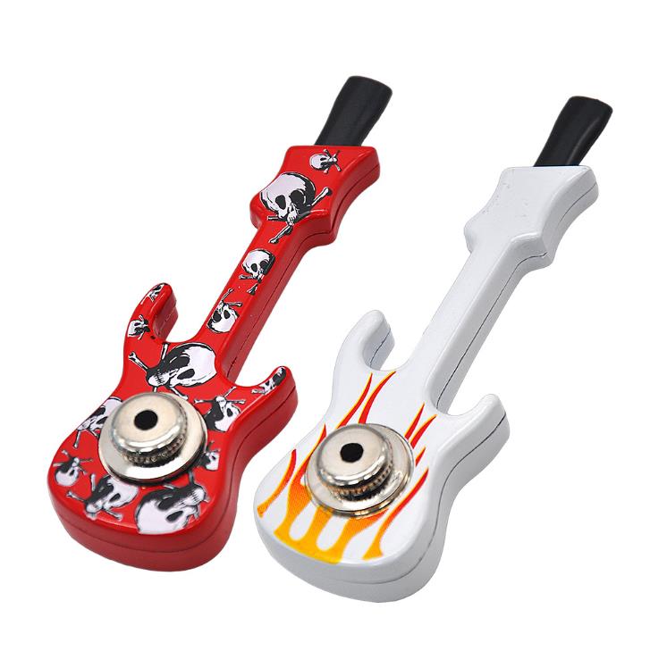 

Creative Guitar Pipe Portable Aluminum Alloy Pipe Metal Tobacco Parts