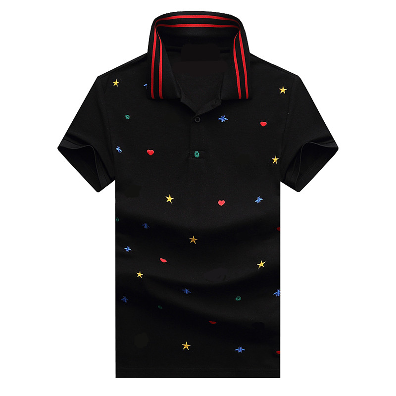 

hombre Italian GC designer Men high qualtiy 100%cotton Short sleeve Shirt camisa masculine for men homme shirt, Black