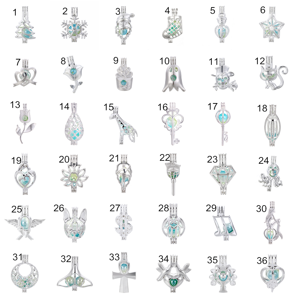 300 Styles For You To Choose--bright Silver Oyster Pearl Beads Cage Essential Oil Diffuser Mountings Locket Open Pendants Diy Jewelry