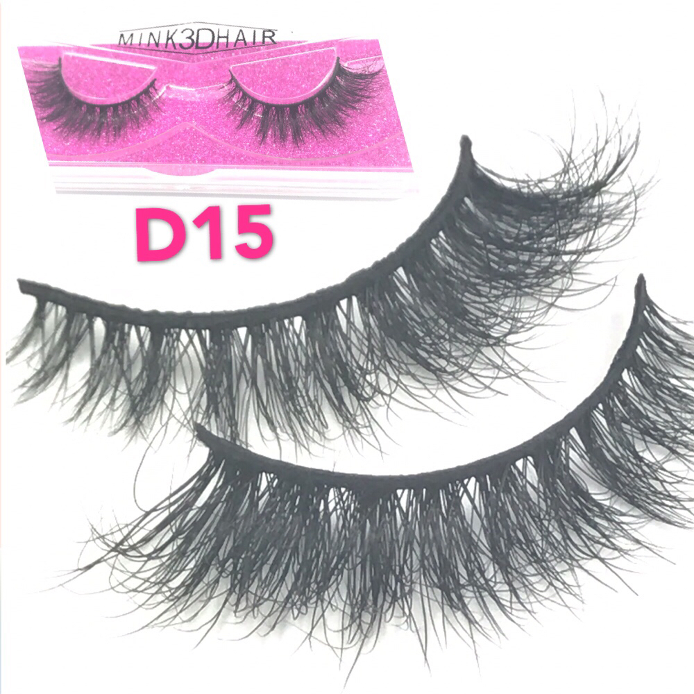 

HBZGTLAD real 3D Mink Natural Thick False Fake Eyelashes hand made Lashes Makeup Extension D15