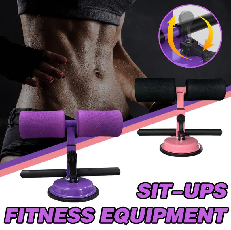

Sit Up Bar Assistant Abdominal Workout Fitness Adjustable Sit Ups Exercise Equipment Portable Situp Work Travel Gear #YL5, Pink
