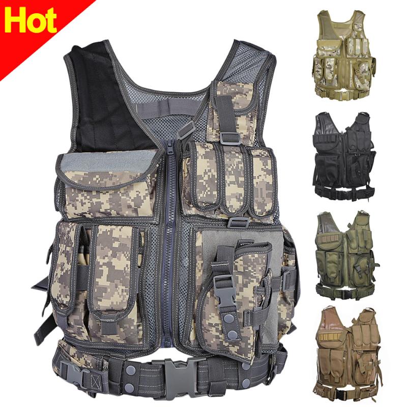 

Tactical Vest Equipmen Combat Armor Vest Men Hunting Army Outdoor CS Training chaleco tactico militar, Brow