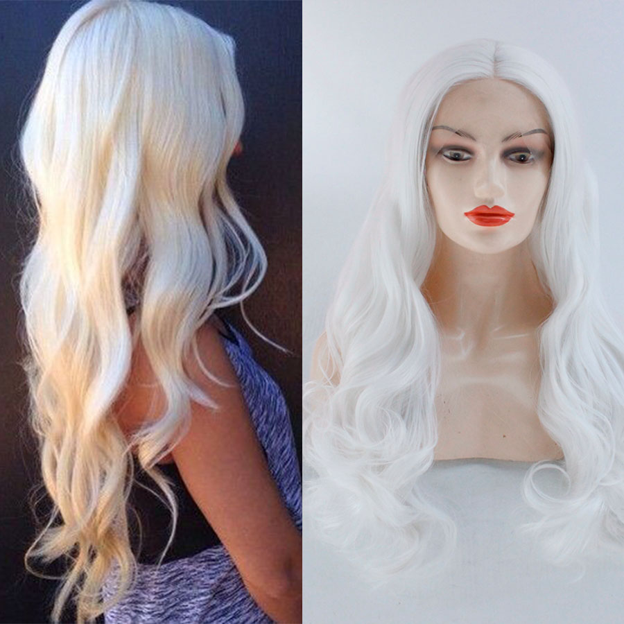 perruque cheveux long blanc