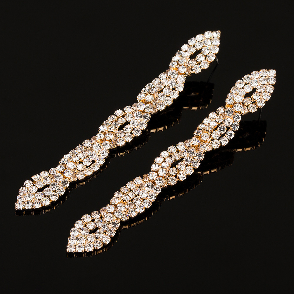 

High Zirconium In Profile Stone Dinner Temperament Earrings Luxurious Alloy Earring Accessories Ornaments