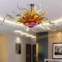 

Lamps Modern Murano Flower Design Glass Chandeliers Living Room Lights Hand Blown-Glass Art Chandelier Light