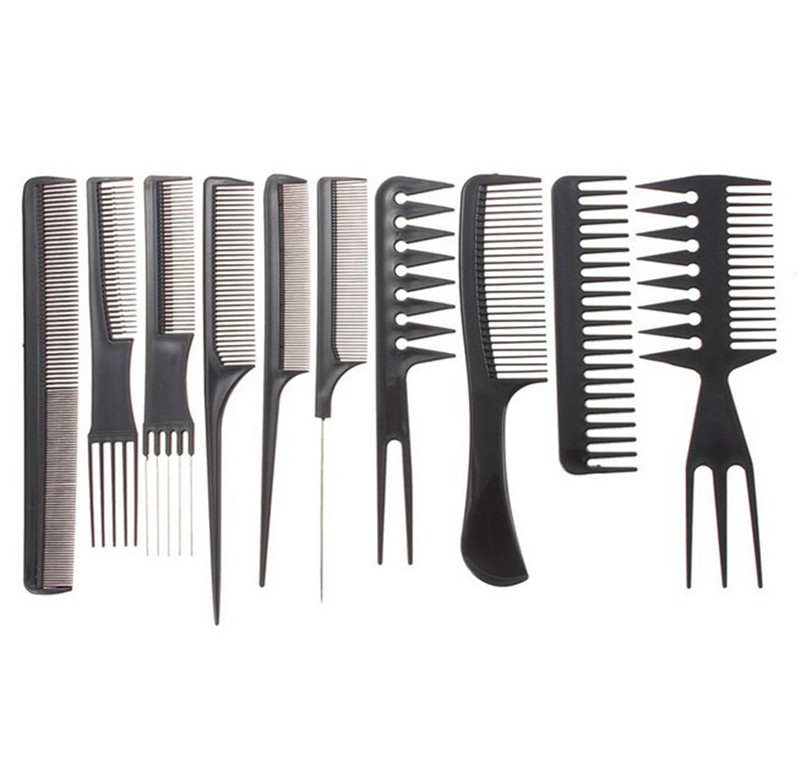 

New 10pcs/Set Professional Hair Brush Comb Salon Barber Anti-static Hair Combs Hairbrush Hairdressing Combs Hair Care Styling Tools