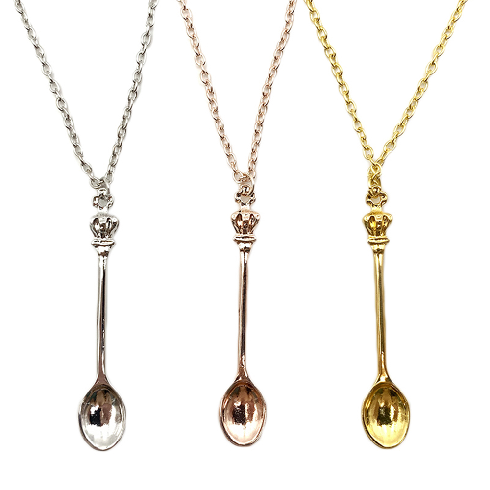 

Snuff Snorter Sniffer Power Spoon Mini Tea Wax Oil Scoop Smoke Fashion Vintage Style Crown Inspired Metal Pendant Necklace Smoking Accessories