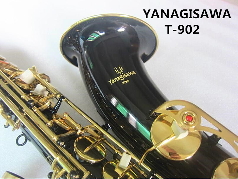 

New YANAGISAWA T-902 Tenor Sax Brand Tenor Saxophone Musical Instruments Bb Tone Black gold key brass Tube Gold Key Sax With Case mouthpiece
