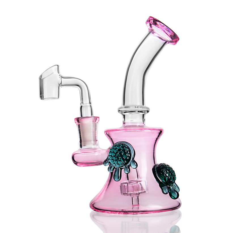 

Pink Bong Glass Oil Rigs Water Bongs Hookahs Smoking Glasses Water Pipes Unique beaker dab Rig With 14mm Banger 7.1inchs shisha