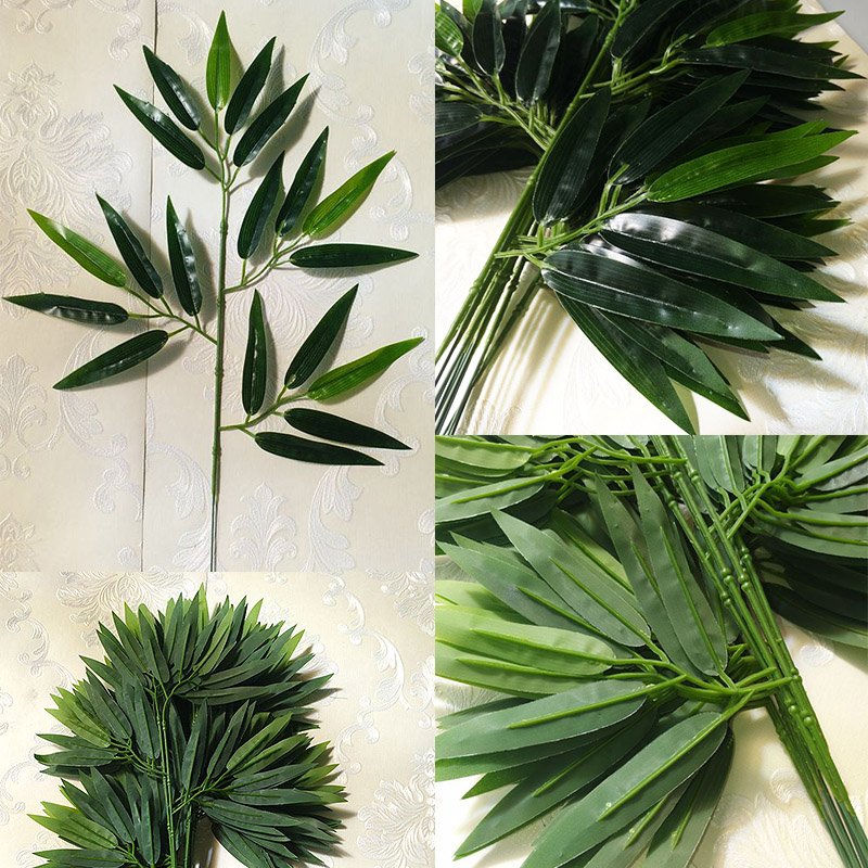 

Green Fake 1PC/5PCS/10PCS for Home Office Artificial Hot Sale Bamboo Leaves Decoration Hotel Greenery Leaves Green Plants