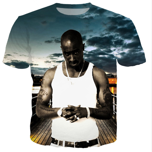 

Newest Popular Singer Rapper Tupac 2pac T Shirt Men Women Unisex Funny 3d Print Summer Short Sleeve O Neck Crewneck Casual Tops A203, Multi