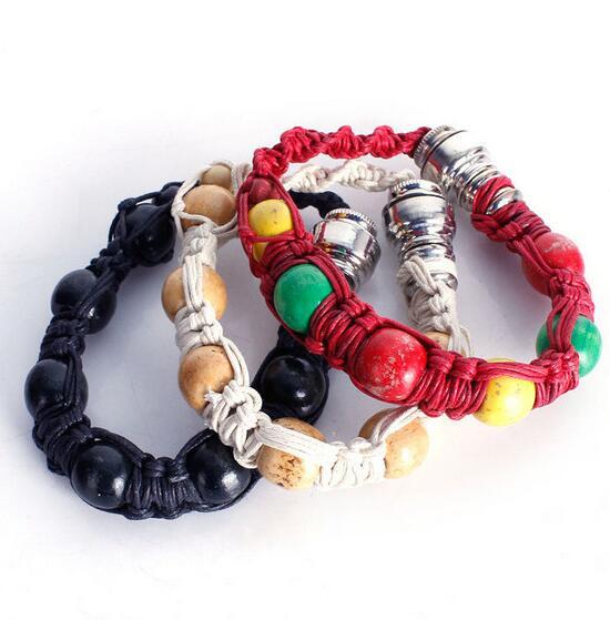 

Bracelet Smoking Pipe Portable Metal Bead Bracelet Smoking Pipes Handmade Wristband Pipes Men/Women Cool Gifts Knot Rope GGA3345-7