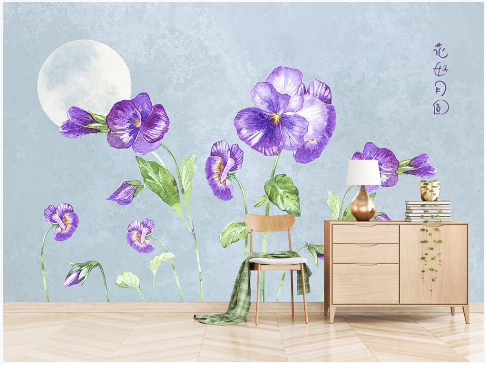 

WDBH 3d wallpaer custom photo Fresh flowers watercolor style tv background 3d wall murals wallpaper for walls 3 d room home decor, Non-woven wallpaper